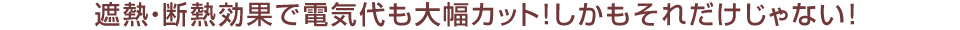 遮熱・断熱効果で電気代も大幅カット！しかもそれだけじゃない！